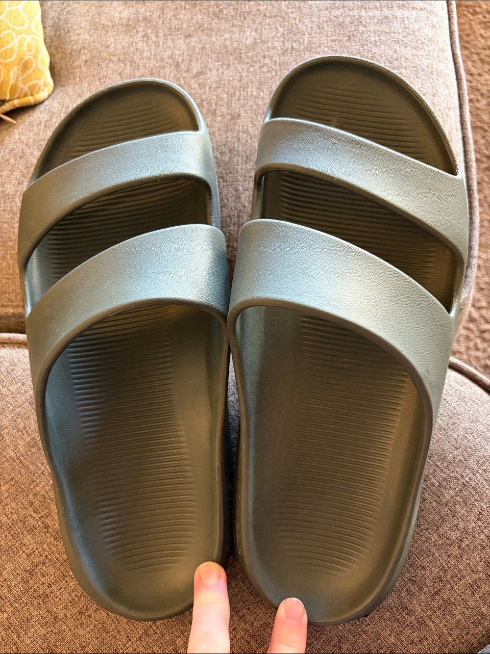 Bombas Men's Double-Strap Slides in Olive
